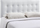 Modern Contemporary Queen Size Vinyl Headboard, White Faux Leather