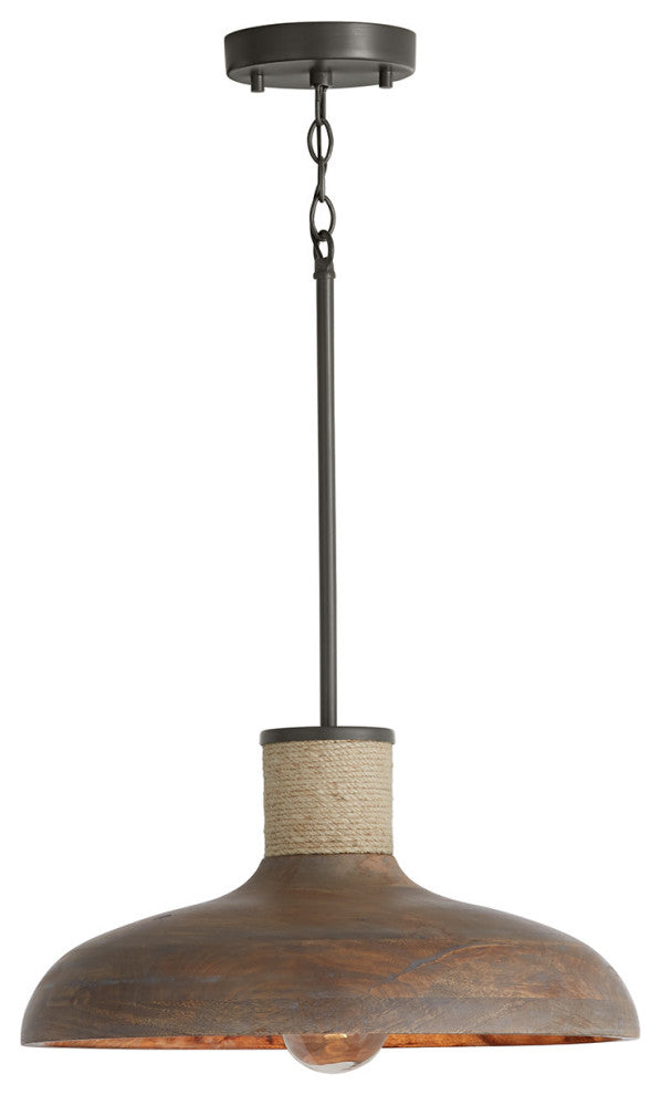Capital Lighting 340312 Jacob 17"W Pendant - Grey Wash / Iron Silk
