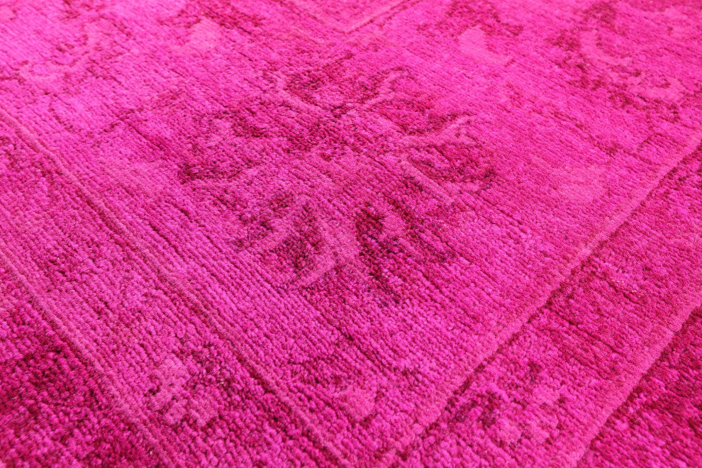 8' 0" X 9' 7" Overdyed Full Pile Handmade Wool Rug - Q12709