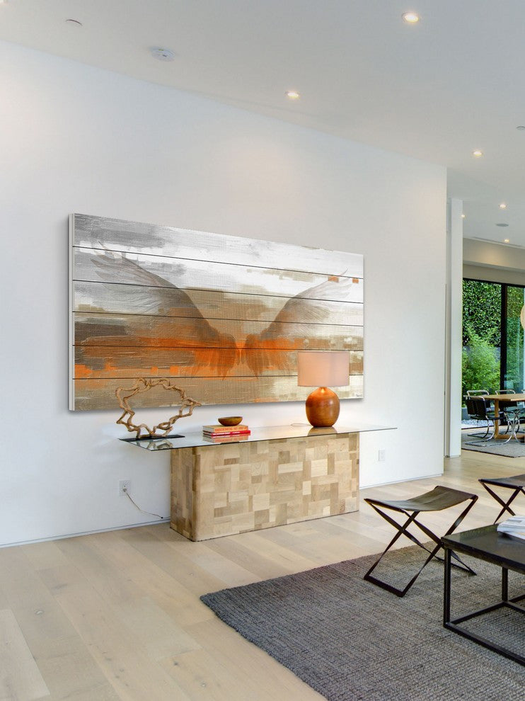 "Polegate" Print on White Wood, 40"x20"