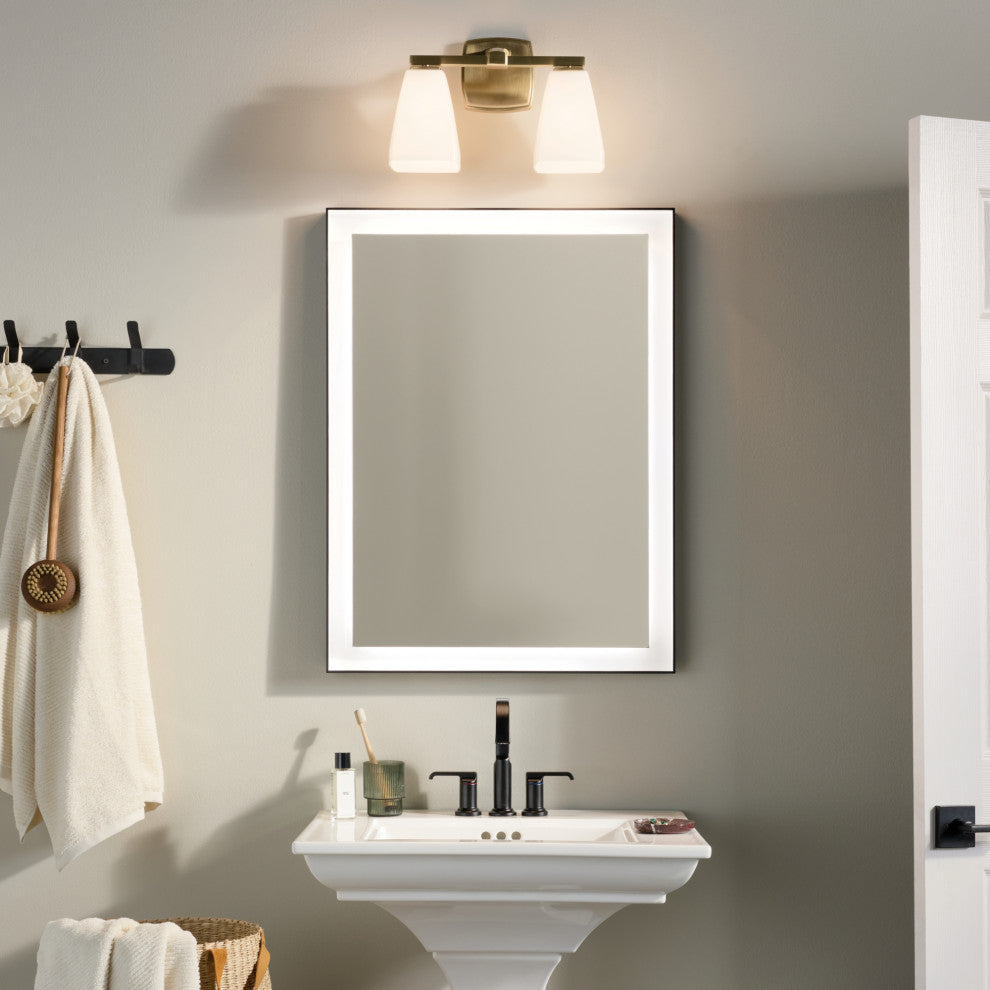 14.25" 2-Light Vanity Light With Opal Glass