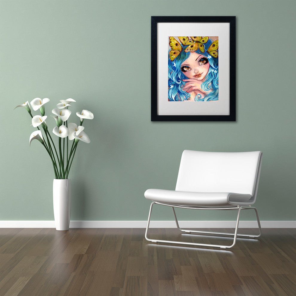 Natasha Wescoat 'Crown Of Butterflies' Art, Black Frame, White Mat, 11x14
