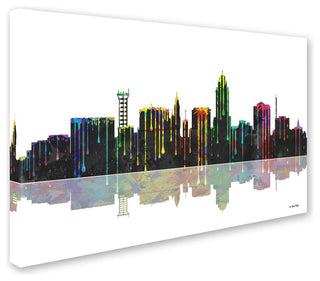 'Lincoln, Nebraska Skyline' Canvas Art by Marlene Watson