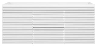 Render 48" Wall-Mount Bathroom Vanity Cabinet, White