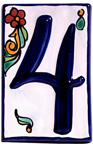 Colonial Talavera Ceramic House Number Four