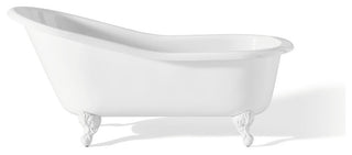 Cheviot Products Slipper Cast Iron Bathtub With Continuous Rolled Rim, White