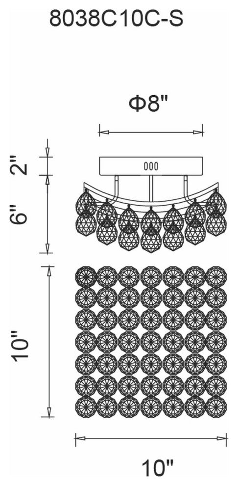 Queen 4 Light Flush Mount With Chrome Finish