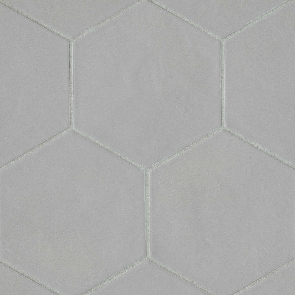 Bedrosians Allora Hexagon Matte Porcelain Tile 8.5"x10", Solid Gray