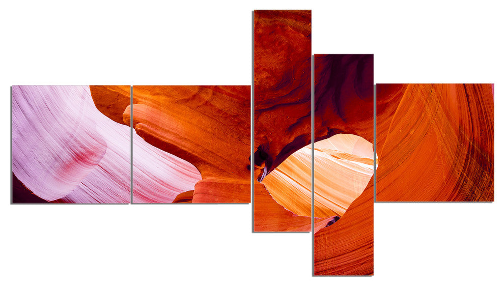 Antelope Canyon USA, Landscape Photo Canvas Art Print, 60"x32", 5 panels