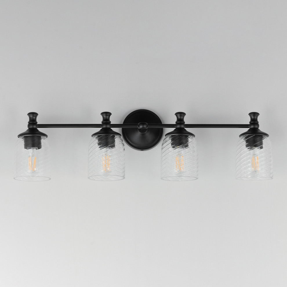 Maxim 21354 Swirl 4 Light 33"W Vanity Light - Satin Champagne