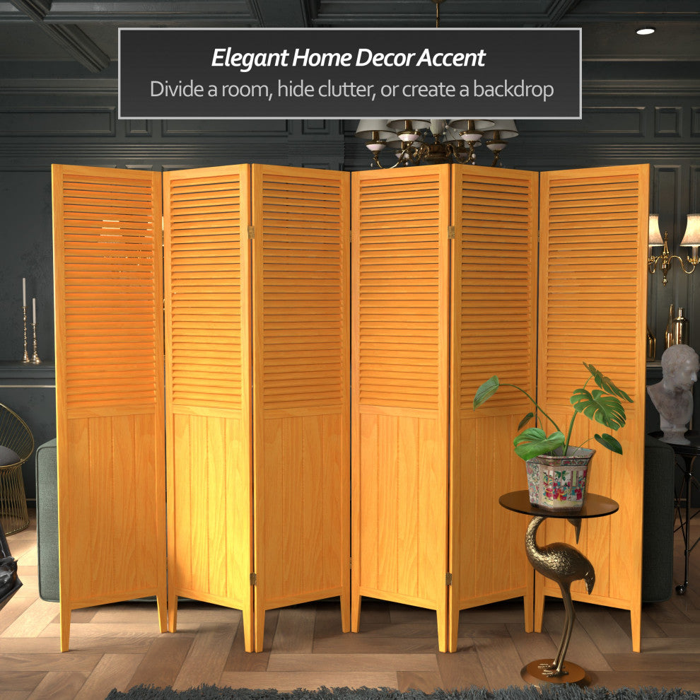 6' Tall Beadboard Divider, Honey, 6 Panels