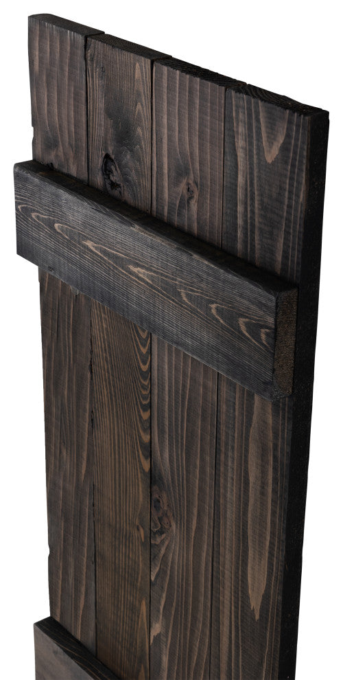 Traditional Board and Batten Exterior Shutters Pair, Slat Black, 60"