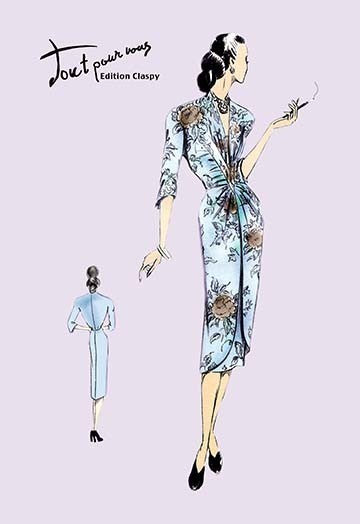 Flowered Dinner Dress - Gallery Wrapped Canvas Art 12" x 18"