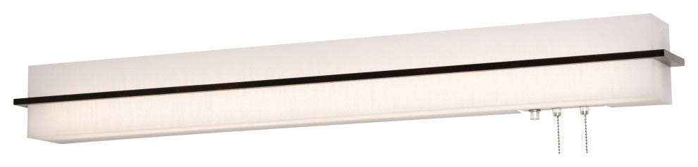 Apex 50" LED Overbed Wall Light, Espresso, Linen White Shade