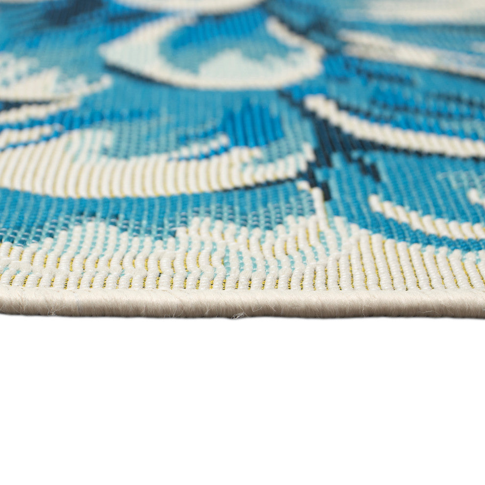 Esencia Mum Indoor/Outdoor Mat Blue 3'3"x3'3"