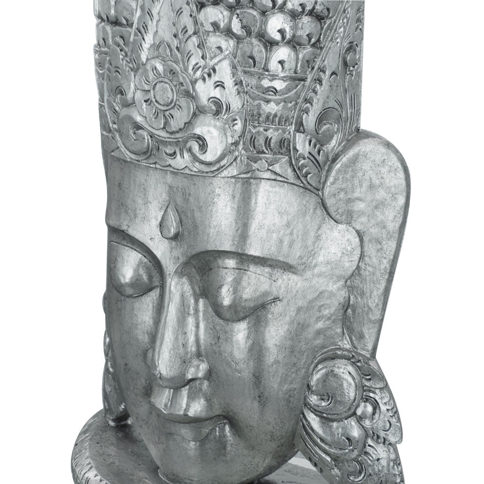 Silver Buddha Statue Home Decor