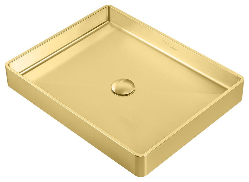 Whitehaus WHNPL1578-B Noah Plus Rectangular Kitchen Sink Set In Brass