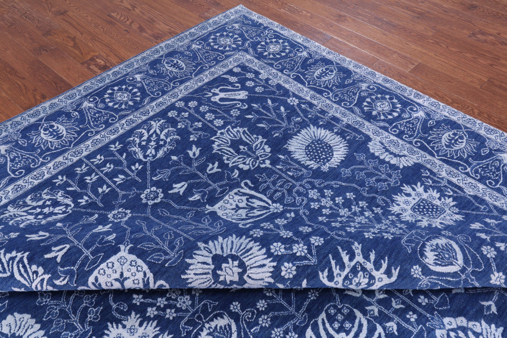 Persian Hand Knotted Wool and Silk Rug 9' 1" X 12' 2" Q12083
