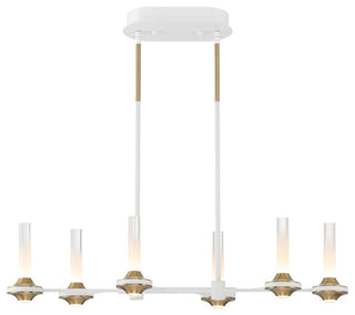 Torcia 12-Light 31.5" Chandelier, White/Brass