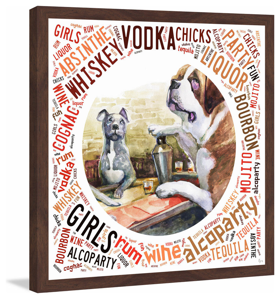 "At the Bar" Framed Painting Print, 32"x32"