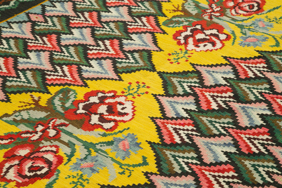 Rug N Carpet - Handmade Moldovian 6' 10'' x 9' 3'' Unique Flatweave Kilim Rug