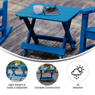 Halifax All-Weather Adirondack Side Table, Blue