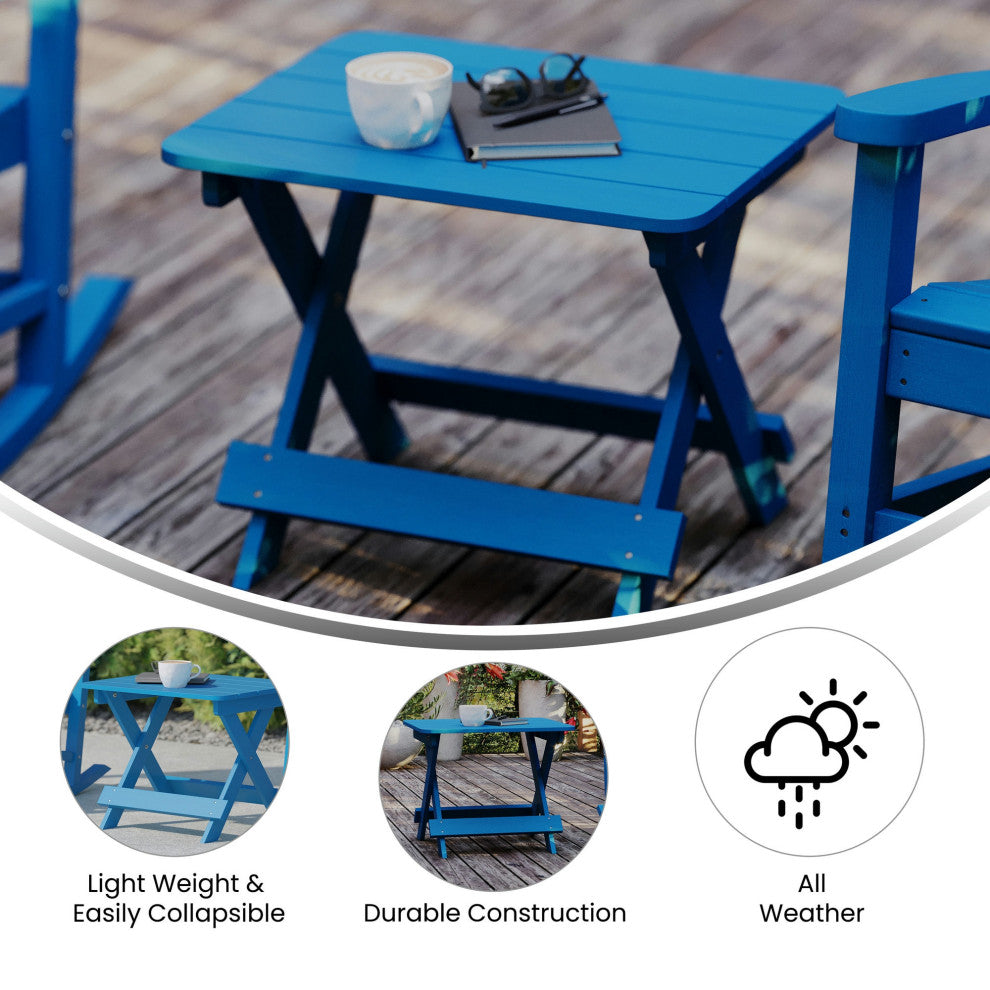 Halifax All-Weather Adirondack Side Table, Blue