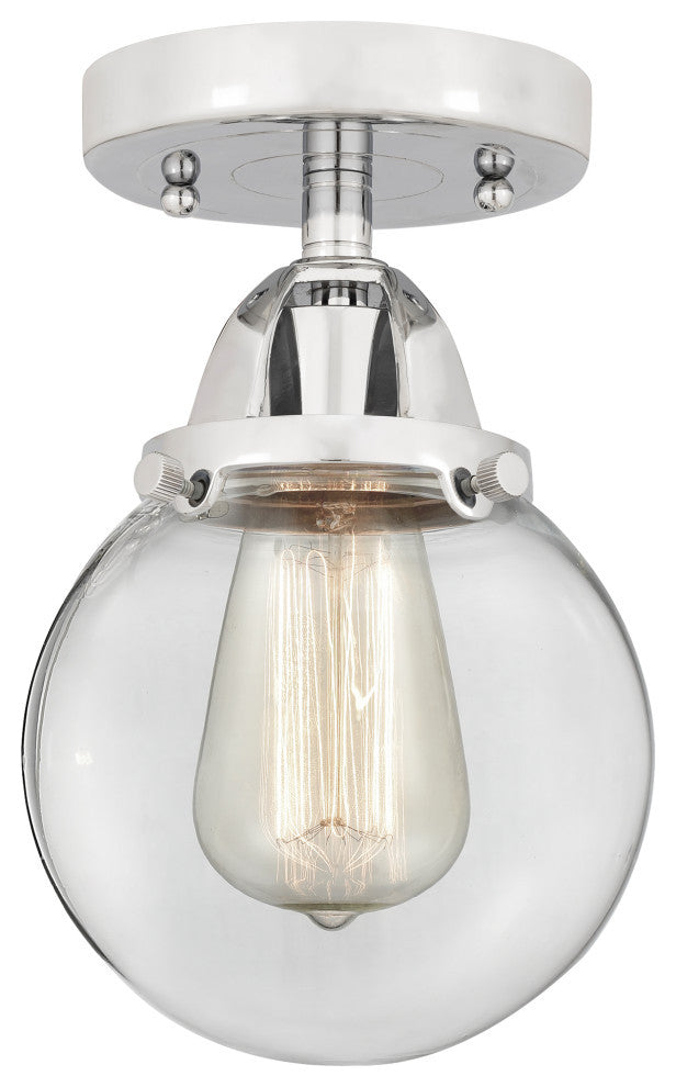 Beacon Semi-Flush Mount, Polished Chrome, Clear, Clear