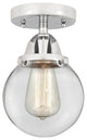 Beacon Semi-Flush Mount, Polished Chrome, Clear, Clear