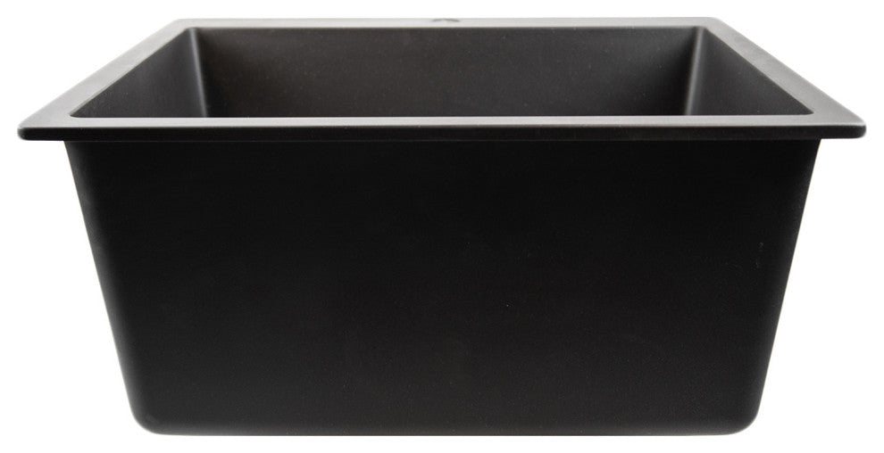 Nantucket Sinks PR2522-DM-BL Dual-mount Granite Composite Laundry Sink in Black
