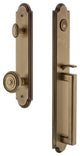 Arc 1-Piece Dummy Handleset, D Grip and Soleil Knob, Vintage Brass, 848742