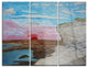 "Sunset Seashore" Painting Metal Wall Art, 3 Panels, 36"x28"