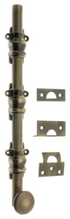 Genuine Solid Brass 12" Ornamental Bolt, Antique Brass