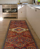 Fine Vintage Distressed Khandan Rust/Blue Runner, 3'7x8'8