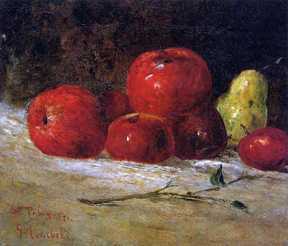 Gustave Courbet Still Life: Apples and Pears, 20"x25" Wall Decal