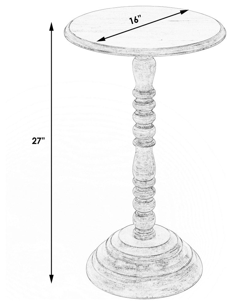 Butler Artifacts Gray Pedestal Accent Table
