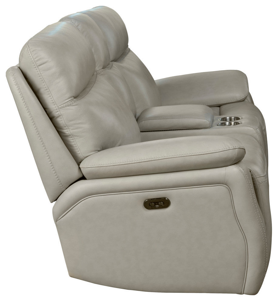 Micah Console Loveseat w/Power Recline & Power Head Rests, Venzia Cream