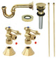 Plumbing Sink Trim Kit, P-Trap and Overflow Drain, Polished Brass