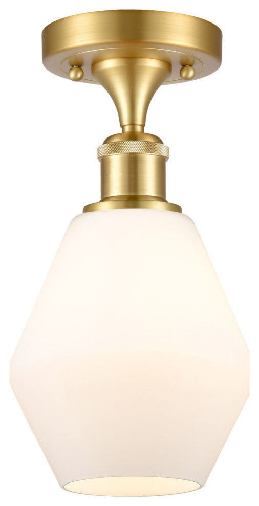 Innovations 516-1C-SG-G651-6-LED 1-Light Semi-Flush Mount, Satin Gold