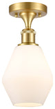 Innovations 516-1C-SG-G651-6-LED 1-Light Semi-Flush Mount, Satin Gold