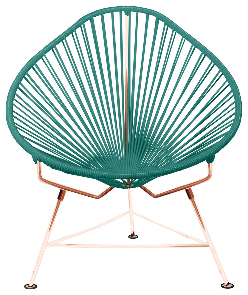 Junior Indoor/Outdoor Handmade Acapulco Chair, Turquoise Weave, Copper Frame