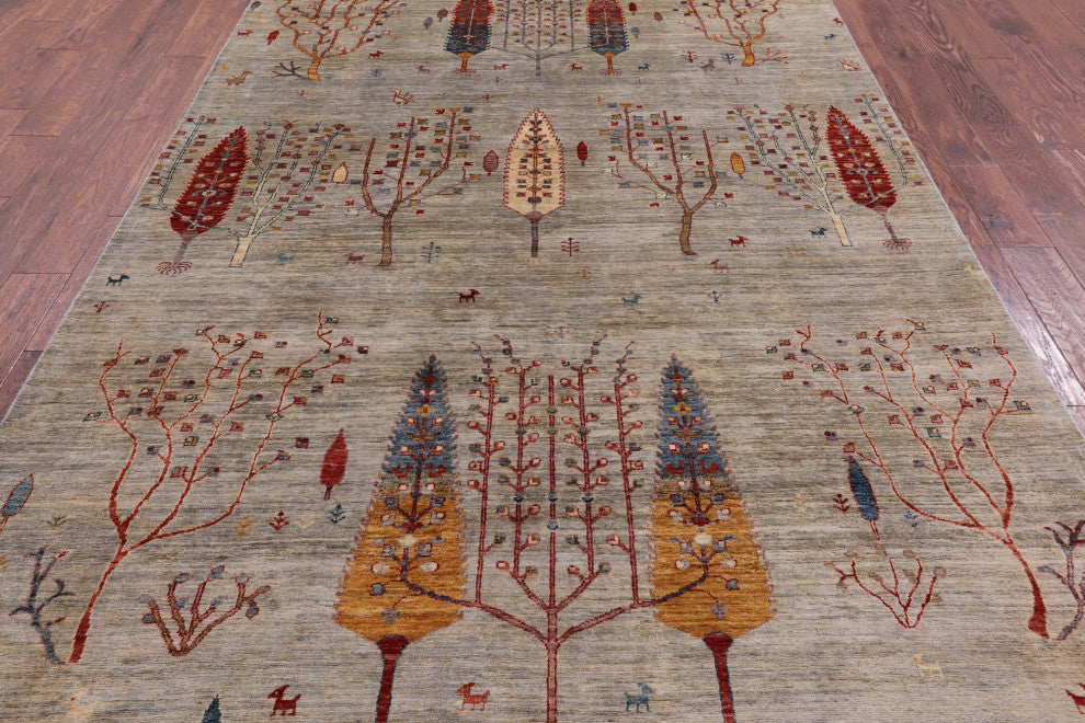 Handmade Tribal Persian Gabbeh Wool Rug 6' 4" X 9' 7" Q5282