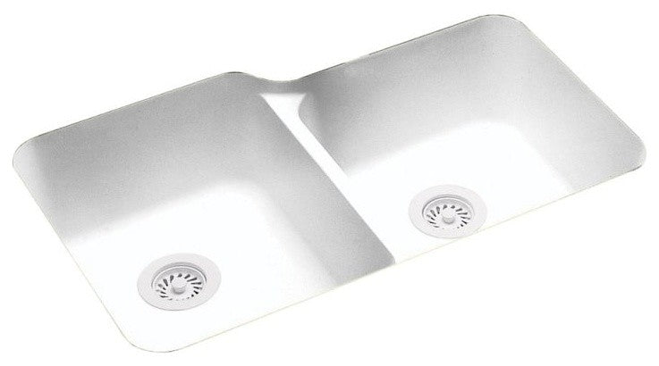 Swan 32x21x8 Solid Surface Undermount Kitchen Sink, White