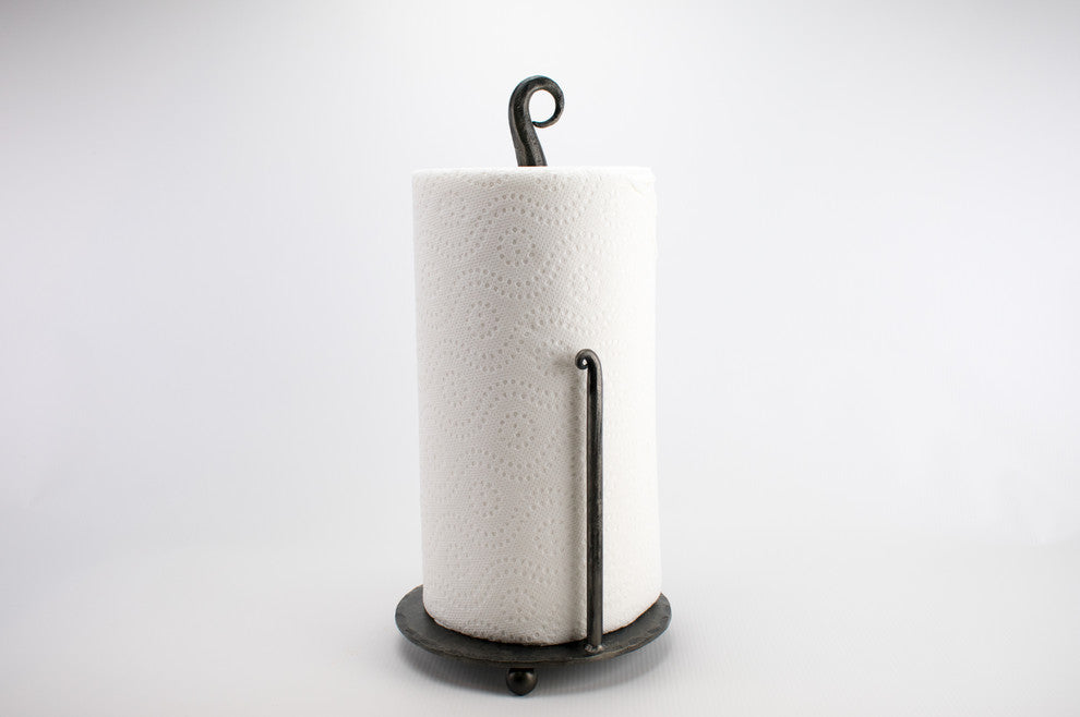 Counter Top Paper Towel Holder, Hand Forged Iron, Natural