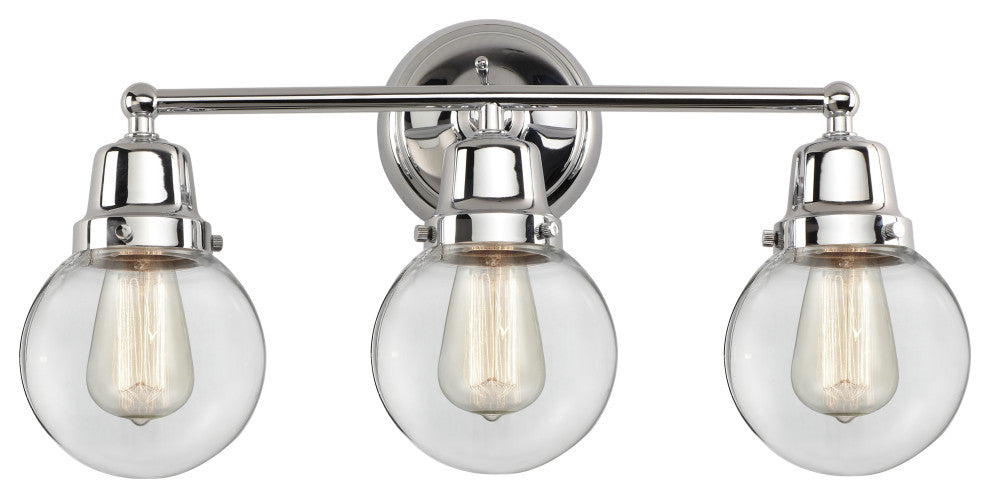Innovations 623-3W-PC-G202-6 3-Light Bath Vanity Light, Polished Chrome