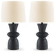 Scarbot Distressed Black Table Lamp, Set of 2