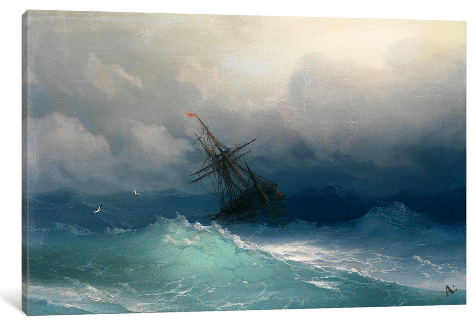 Ship on a Stormy Seas by Ivan Aivazovsky