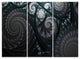 "Dark Spiral Fractal Flower Digital" Metal Wall Art, 3 Panels, 36"x28"