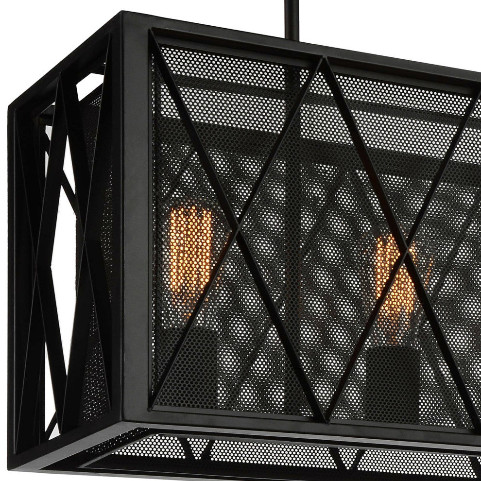 Tapedia 4 Light Up Chandelier With Black Finish