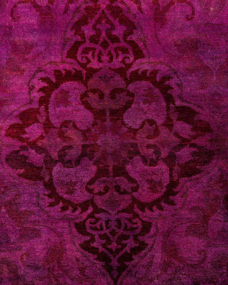Overdyed, One-of-a-Kind Hand-Knotted Area Rug Pink, 10'2"x13'8"